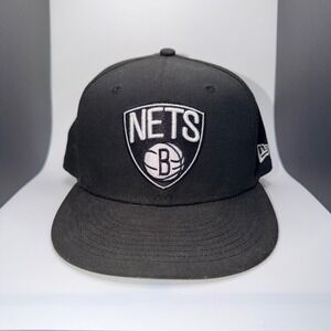 New Era Brooklyn Nets 9FIFTY Snapback Hat NBA Basketball Cap OSFM Black